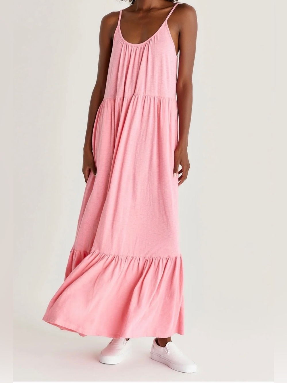 Z Supply Pink Lido Slub Maxi Dress, Size Small